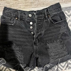 Pacsun black distressed high rise shorts size 24